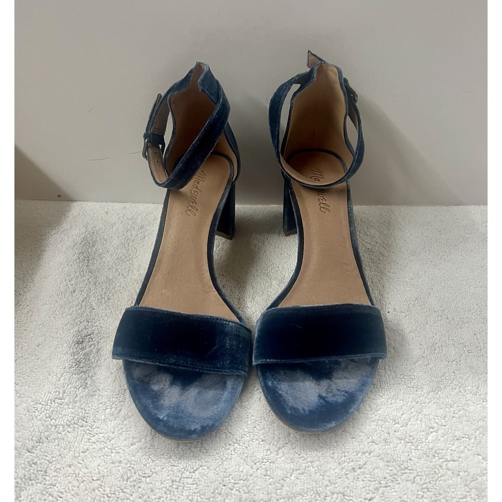 Madewell Womens The Lainy‎ Sandal in blue velvet 9